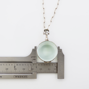 Vintage Glass Locket Necklace – Custom Memorial Jewelry – Charm with Photo, Hair, or Pressed Flower – Paperclip Chain - Maya Belle Jewelry 