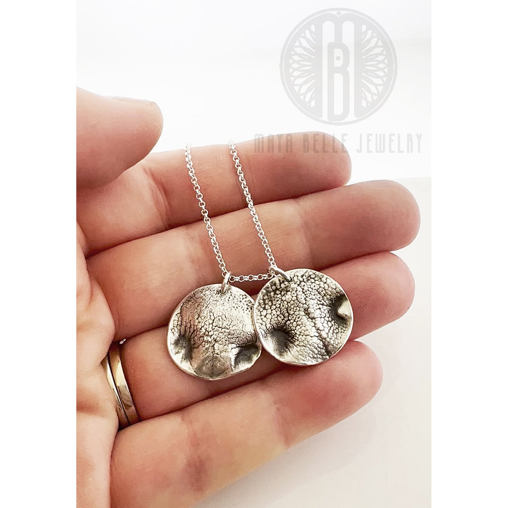 Two large dog nose print necklace - Maya Belle Jewelry 