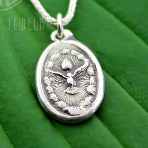 Holy Spirit Medallion Charm Bangle - Maya Belle Jewelry 