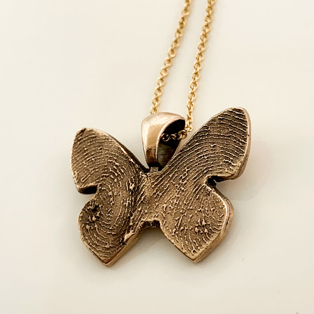 Butterfly fingerprint necklace - Maya Belle Jewelry 
