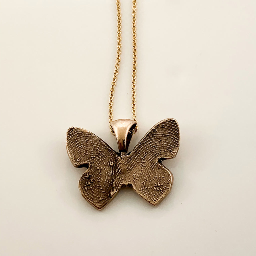 Butterfly fingerprint necklace - Maya Belle Jewelry 