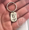 Fingerprint or thumbprint keychain, with actual handwriting on the reverse - Maya Belle Jewelry 