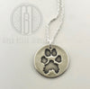 Large Dog Nose or paw Print Necklace in Silver - Maya Belle Jewelry 