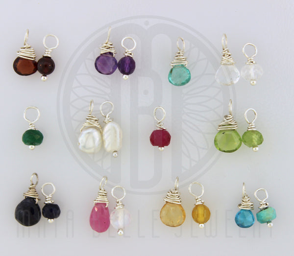 Add a Genuine Stone or Birthstone with sterling silver wire - Maya Belle Jewelry 