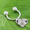 Sterling silver Threaded Keychain customized with pet nose or paw print - Maya Belle Jewelry 