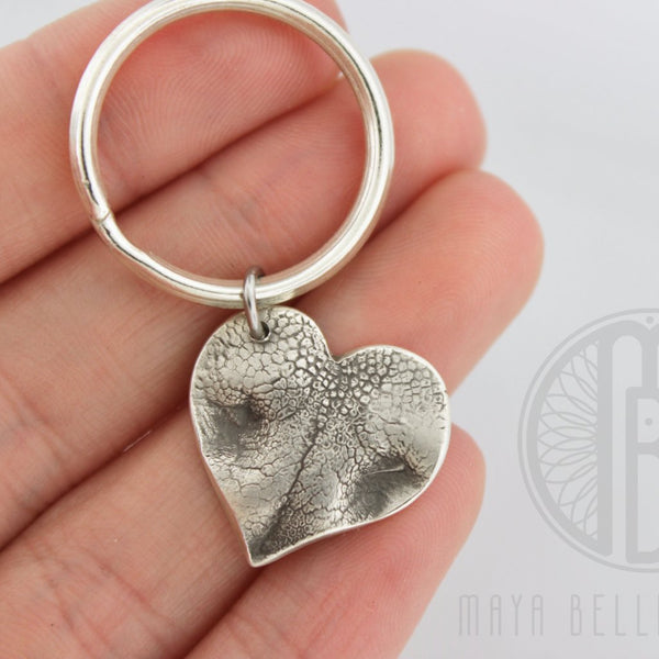 Large Doggie Nose (or Paw) Print Keychain with Custom Engraving - Maya Belle Jewelry 