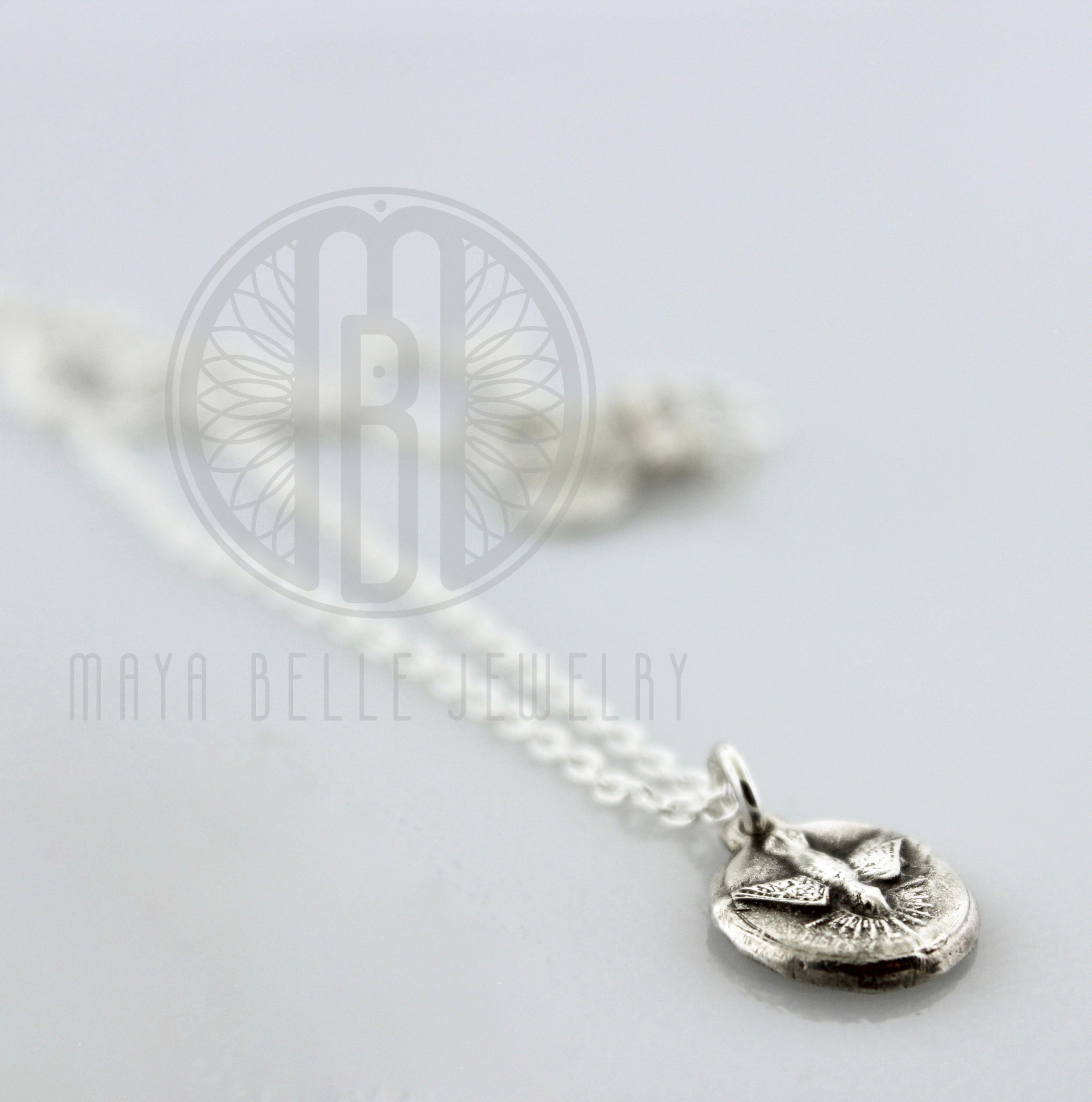 Holy Spirit Necklace In Choice of Silver or Bronze - Maya Belle Jewelry 