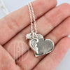 Large Fingerprint with Angel Wing Necklace with Choice of Metal and Birthstone - Maya Belle Jewelry 
