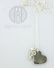 Large Fingerprint with Angel Wing Necklace with Choice of Metal and Birthstone - Maya Belle Jewelry 