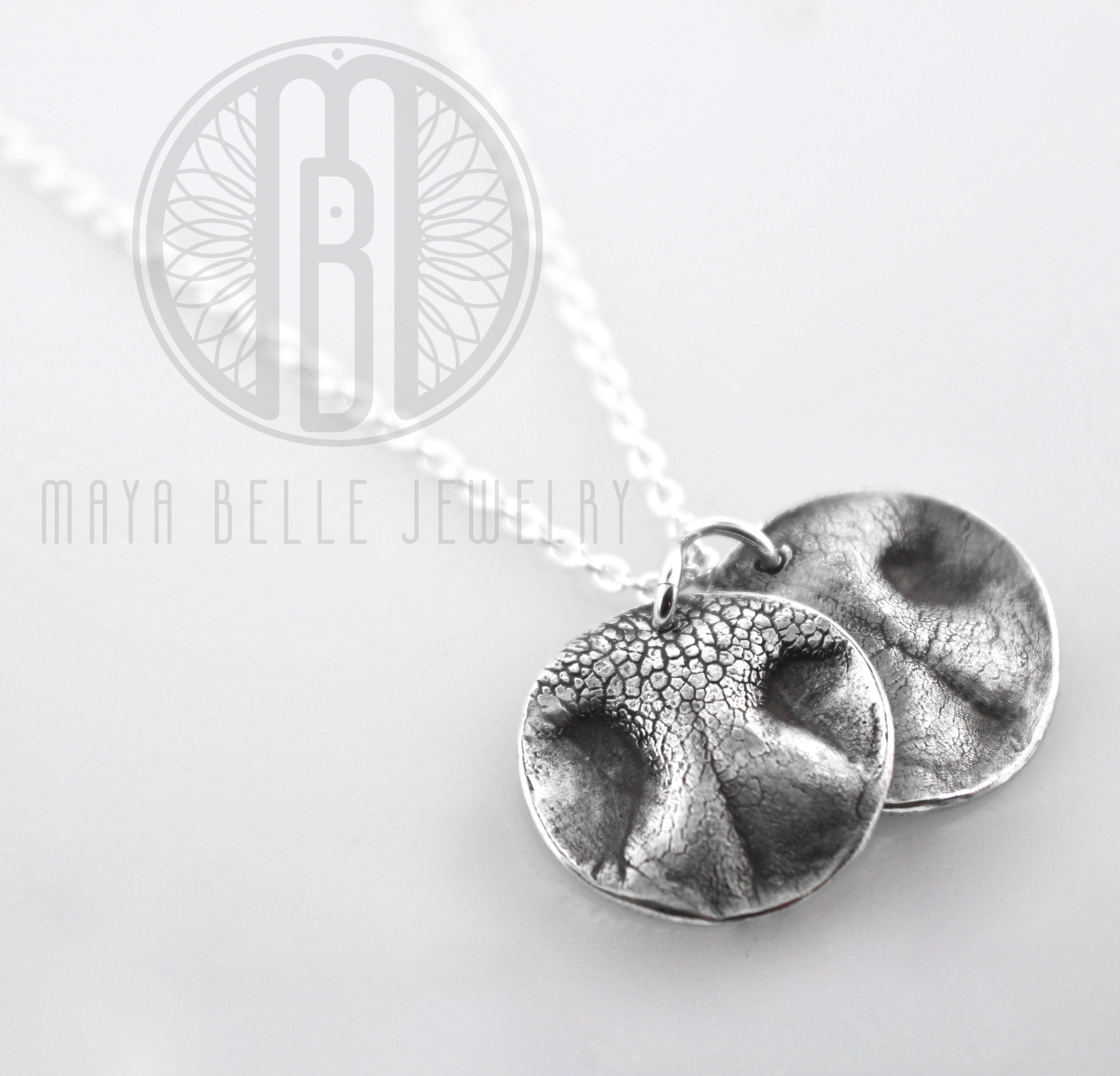Your Dogs Nose Prints with Choice of Shape and Engraving - Maya Belle Jewelry 