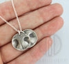 Two Dog Nose Print Pendants Necklace with Choice of Shape and Engraving - Maya Belle Jewelry 