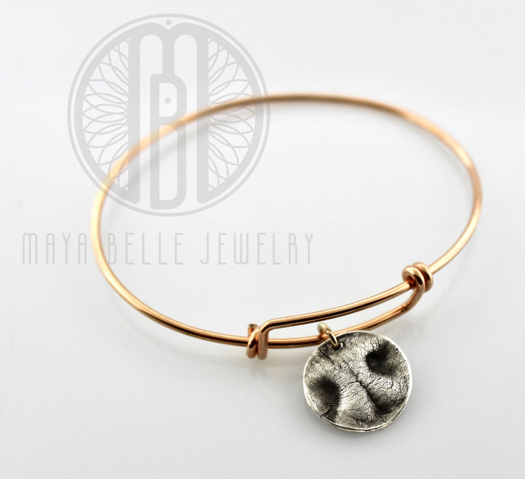 Pet Nose or paw Bangle bracelet - Maya Belle Jewelry 