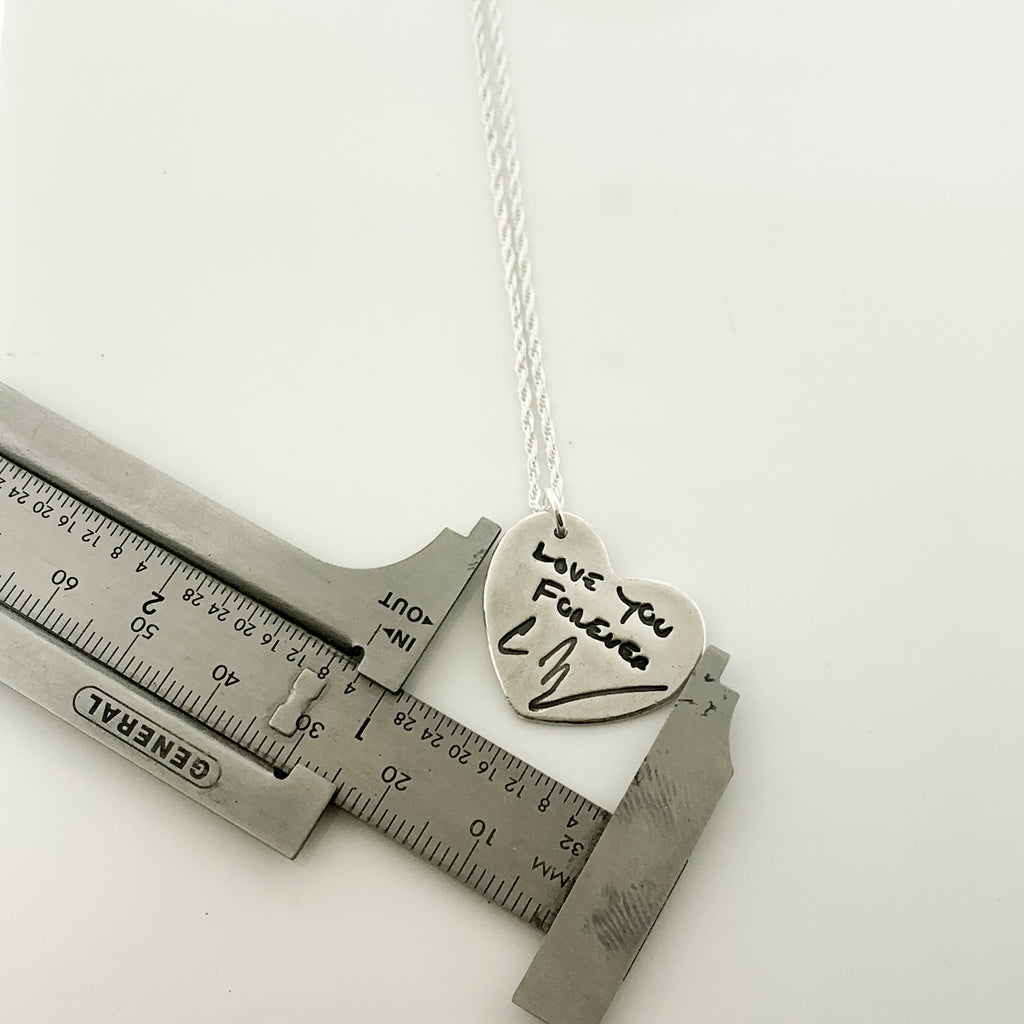 Handwriting necklace in silver - Maya Belle Jewelry 
