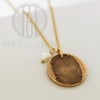 Small Fingerprint Necklace with Engraving on the back and Birthstone - Maya Belle Jewelry 