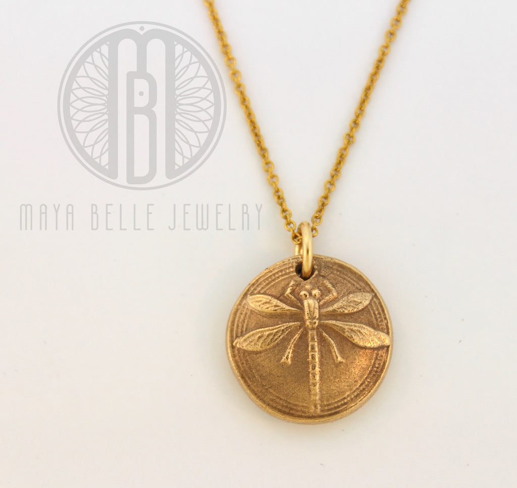 Dragonfly Fingerprint necklace - Maya Belle Jewelry 
