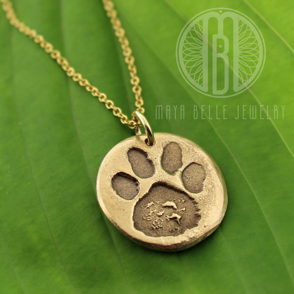 Silver Circle with Paw Print Necklace | Paws Into Grace