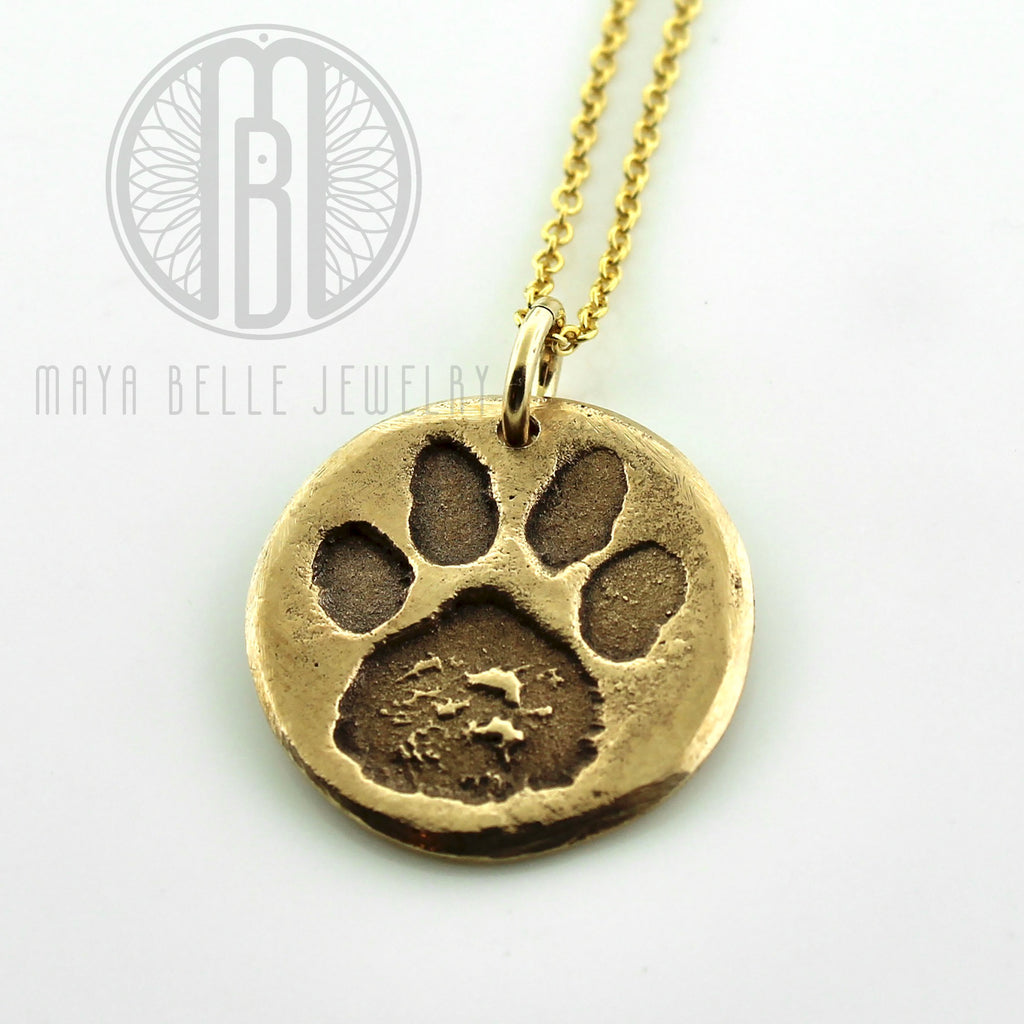 Pet paw print or nose print keepsake • DOGPRINT necklace - Maya Belle Jewelry 