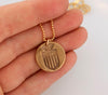 Merion Mercy shield necklace in bronze and gold - Maya Belle Jewelry 