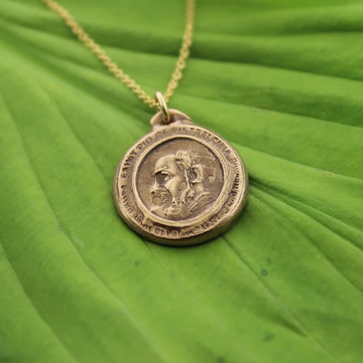 Padre Pio Saint Medallion (Charm Only) - Maya Belle Jewelry 