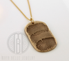 Extra large Custom Dog Tag with 1, 2, or 3 fingerprints in bronze or silver - Maya Belle Jewelry 