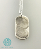 Extra large Custom Dog Tag with 1, 2, or 3 fingerprints in bronze or silver - Maya Belle Jewelry 