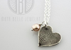 Small Fingerprint Necklace with Birthstone - Maya Belle Jewelry 