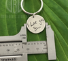 Fingerprint Keychain with or without Custom Handwriting on the Back in Silver - Maya Belle Jewelry 
