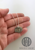 Three Fingerprints Necklace with Choice of Shape and Birthstones - Maya Belle Jewelry 