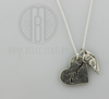 Fingerprint Angel Wing Necklace with Handwriting on the Back (Choice of Silver or Bronze) - Maya Belle Jewelry 