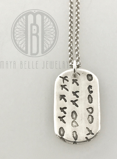 Handwriting Necklace in Choice of Bronze or Silver - Maya Belle Jewelry 
