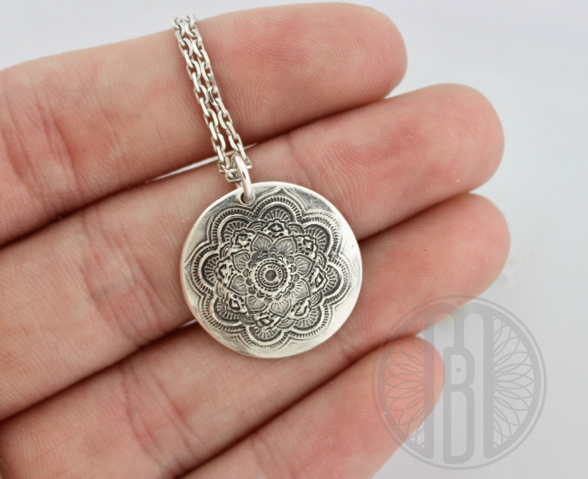 Mandala Fingerprint Necklace - Maya Belle Jewelry 