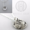 Small Dog Nose (or Paw) Print Pendant Necklace With Engraving on The Back (in Choice of Metal and Shape) - Maya Belle Jewelry 