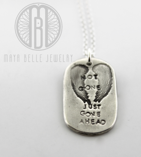Not Gone Just Gone Ahead memorial keepsake gift - Maya Belle Jewelry 