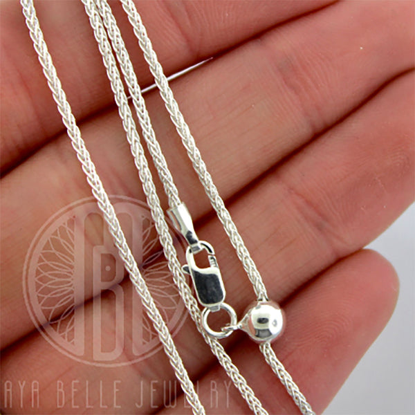 Sterling Silver 22" Adjustable "Wheat" Chain - Maya Belle Jewelry 