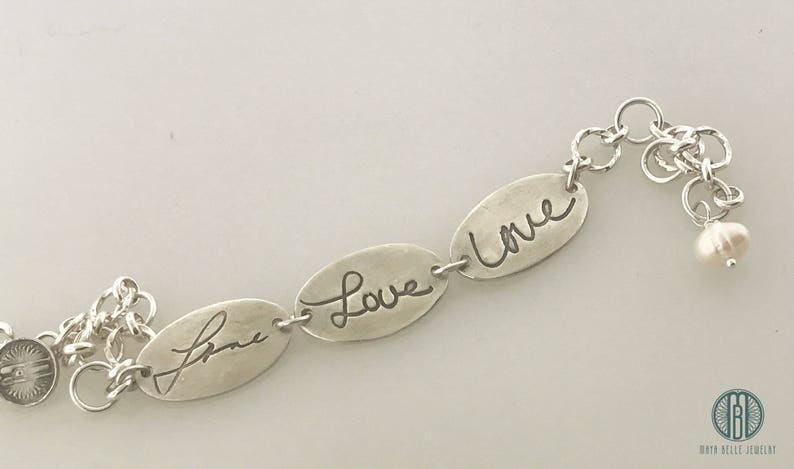 Handwriting Keepsake Charm Bracelet - Maya Belle Jewelry 