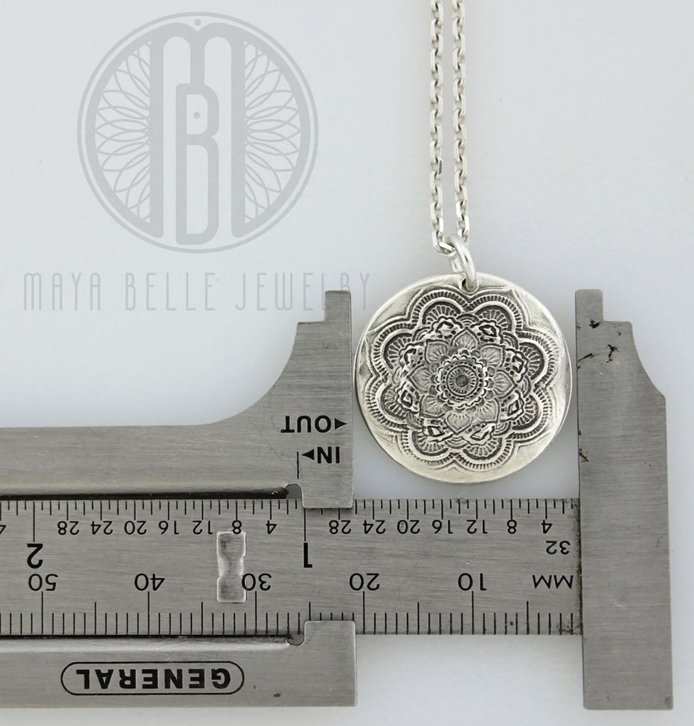 Mandala Necklace with Baby Hand or Footprint - Maya Belle Jewelry 