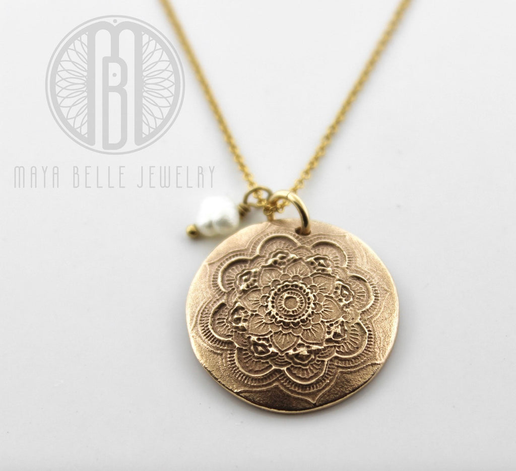 Mandala Fingerprint Necklace - Maya Belle Jewelry 