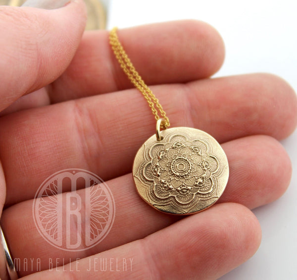 Mandala Fingerprint Necklace - Maya Belle Jewelry 
