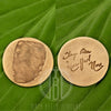 Fingerprint Good Luck Charm worry Coin WITH actual handwriting - Maya Belle Jewelry 
