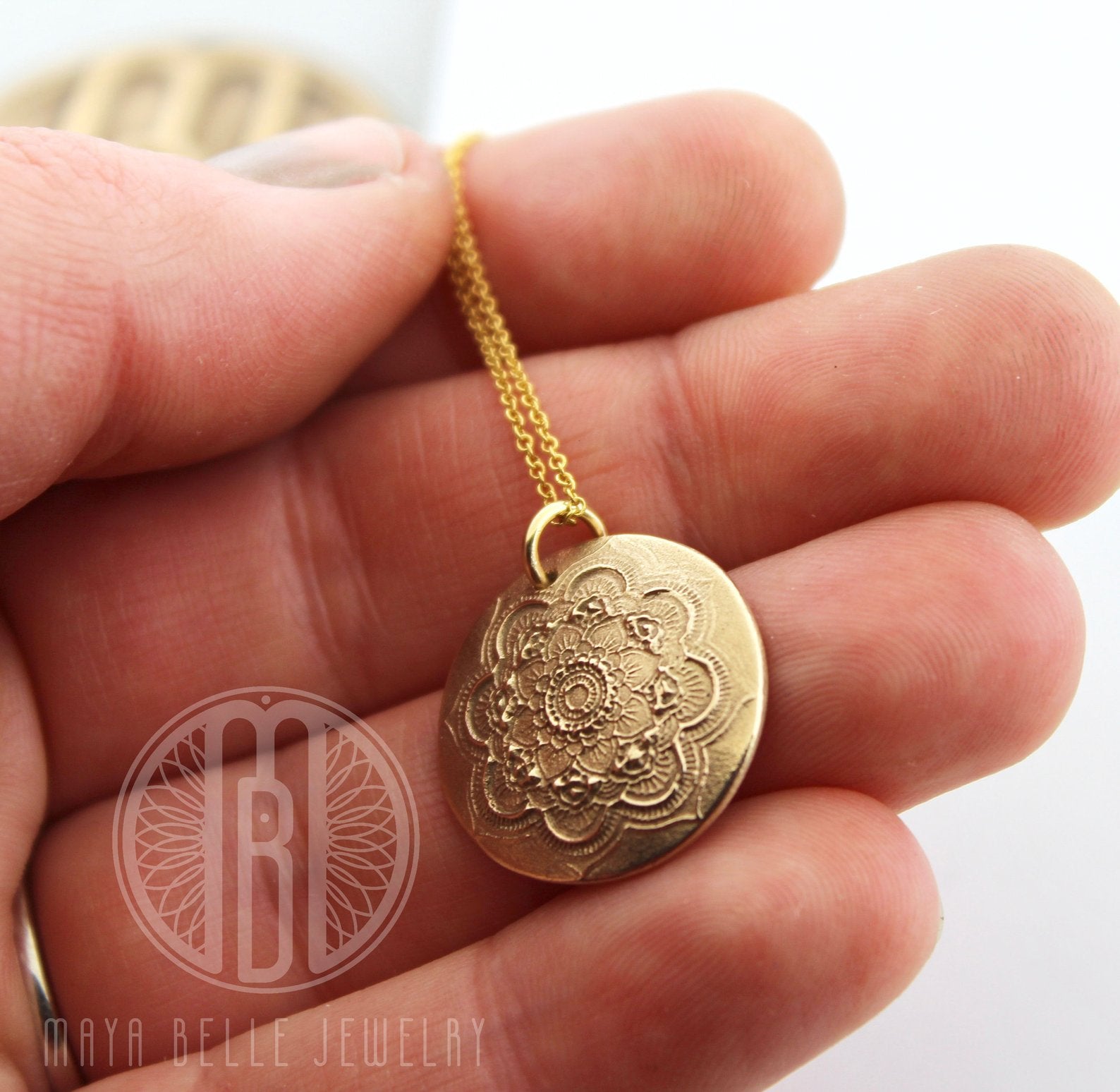 Mandala Fingerprint Necklace - Maya Belle Jewelry 