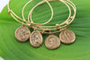 Healing Saints medallions bangle bracelets - Maya Belle Jewelry 