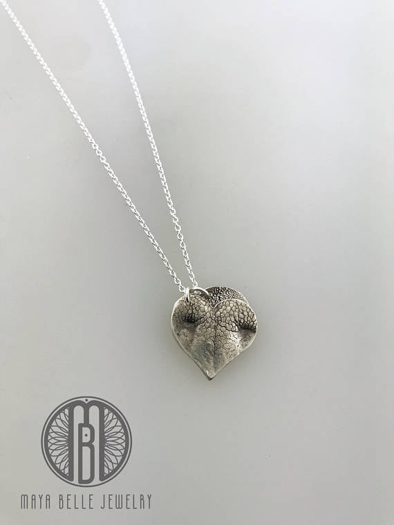 Large Doggie Nose Print with Small Doggie Paw Print Charm Necklace - Maya Belle Jewelry 