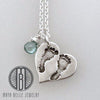 Baby's Footprints keepsake necklace - Maya Belle Jewelry 