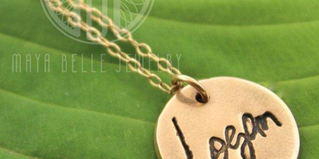 Actual handwriting necklace - Maya Belle Jewelry 