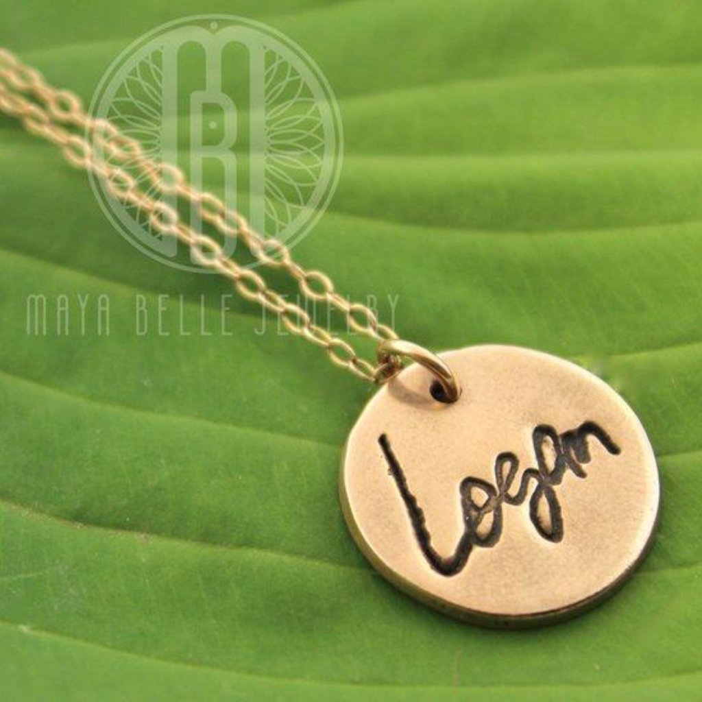 Actual handwriting necklace - Maya Belle Jewelry 