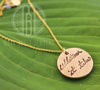 Handwriting Necklace in Choice of Bronze or Silver - Maya Belle Jewelry 
