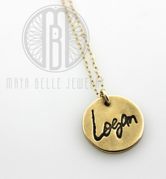 Actual handwriting necklace - Maya Belle Jewelry 