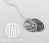 One Handwriting and One Fingerprint Charm Necklace In Choice of Silver or Bronze and Shape - Maya Belle Jewelry 