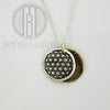 Sacred Geometry, flower of life fingerprint locket • thumb print locket in gold and silver • memorial locket - Maya Belle Jewelry 