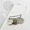 Dog Paw Print or nose Bangle Bracelet with personal Engraving - Maya Belle Jewelry 